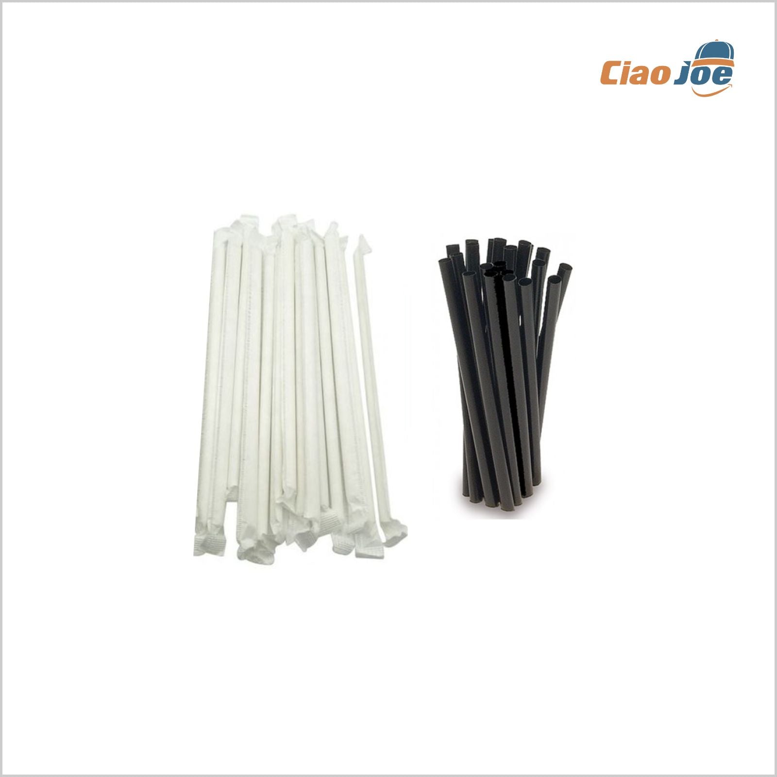 Cannucce Nere 21 cm Imbustate Singolarmente – 500 pz - Ciao Joe