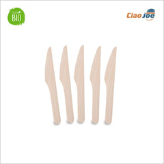 Coltelli Monouso in Legno Compostabili – 100 pz - Ciao Joe