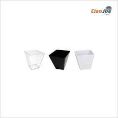Coppetta Rombo 90 cc – 55x56 mm, Bianca/Nera/Trasparente per Finger Food e Buffet 25 pz - Ciao Joe