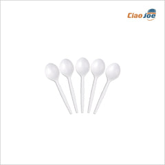 Cucchiaini Plastica Monouso Bianchi Rigidi – 100 pz - Ciao Joe