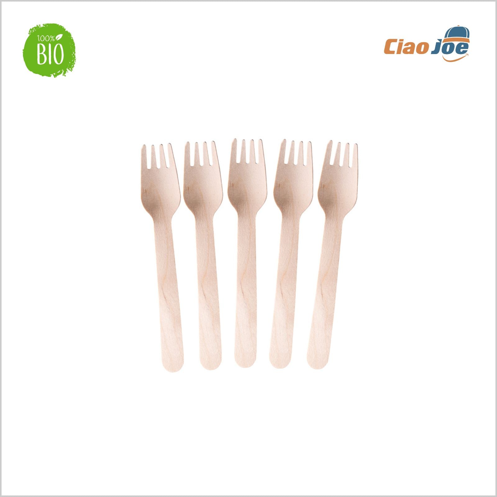 Forchette Monouso in Legno Compostabili – 100 pz - Ciao Joe