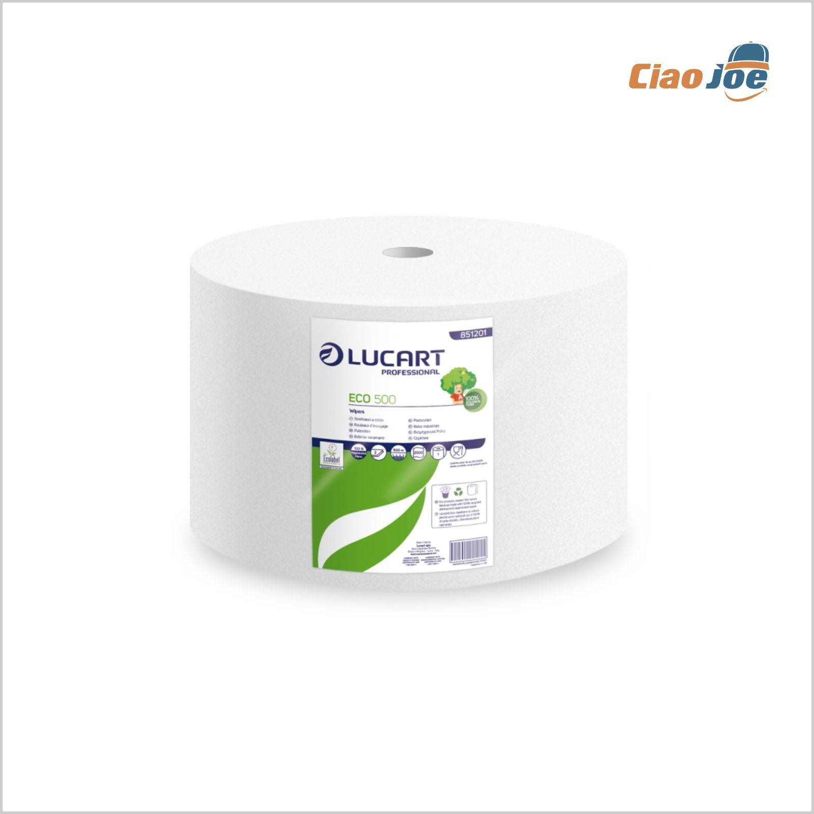 Rotolone Carta Ecolucart 500 Riciclata – 2 Veli 2000 Strappi - Ciao Joe