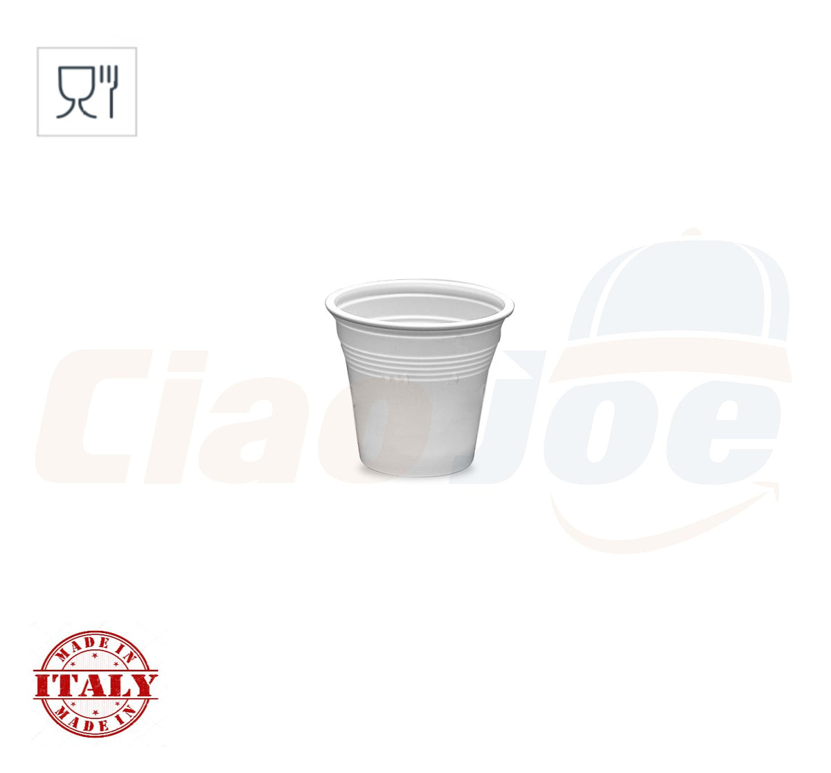 100 BICCHIERI DI PLASTICA 80 CC BICCHIERE CAFFÈ BIANCO 80 ML BICCHIERINI BAR - Ciao Joe