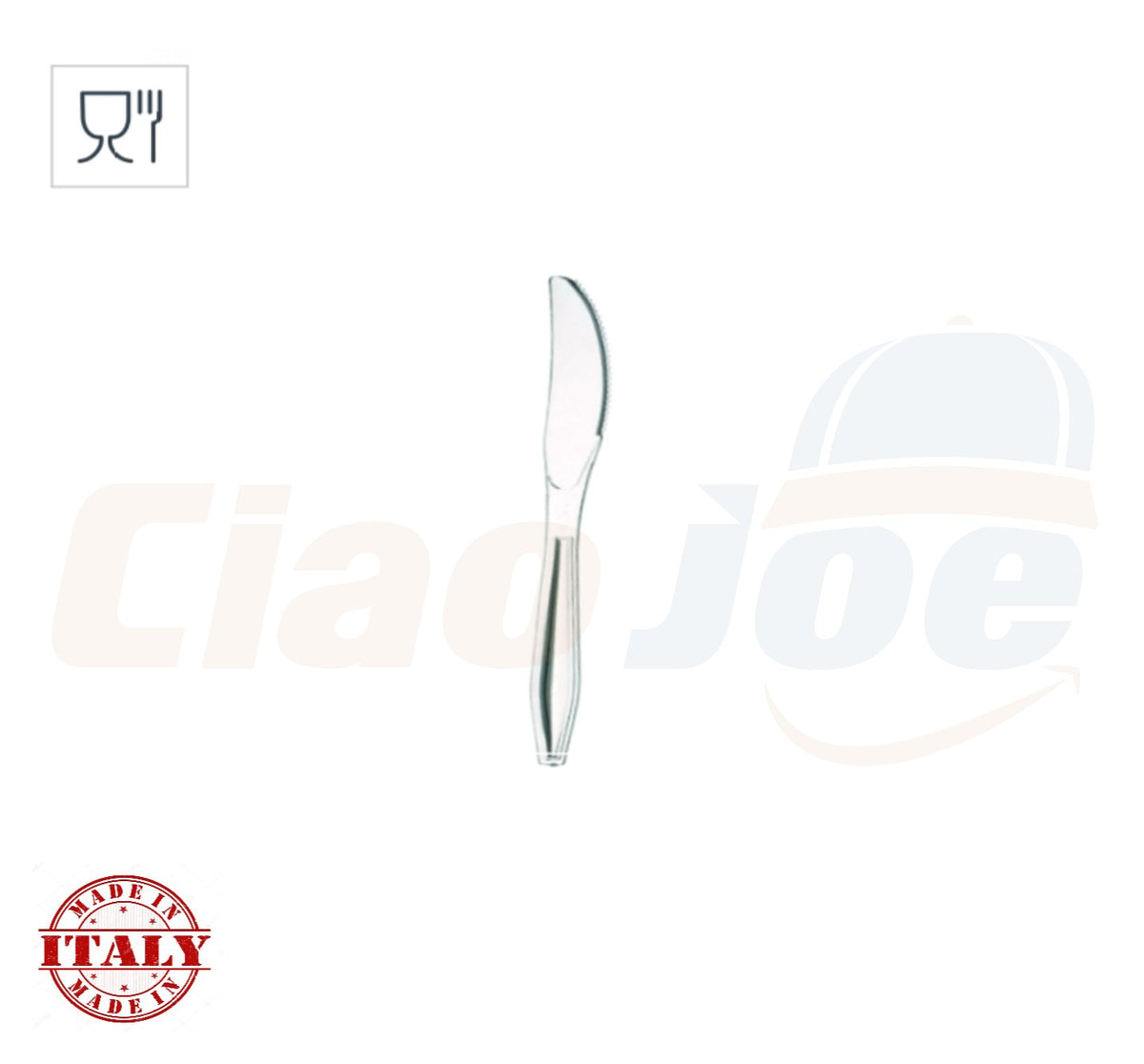 100 Coltelli di Plastica Monouso trasparenti Rigidi coltello riutilizzabili - Ciao Joe