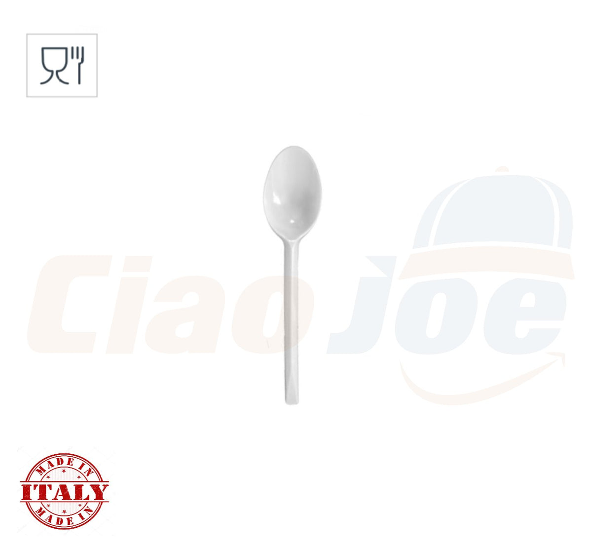 100 Cucchiai di Plastica Monouso bianchi Rigidi cucchiaio bianco riutilizzabili - Ciao Joe