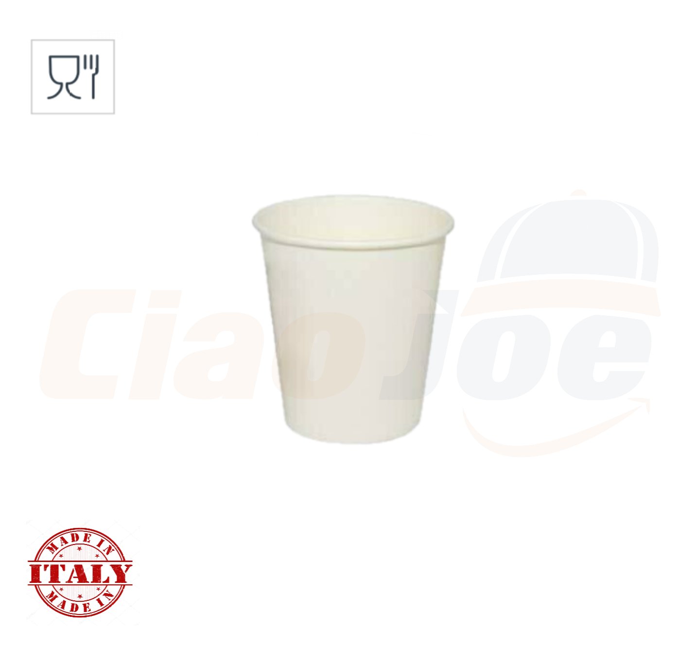 50 BICCHIERI DI CARTA 240ML BICCHIERE BIANCO PER ASPORTO CAPPUCCINO CAFFÈ ACQUA - Ciao Joe