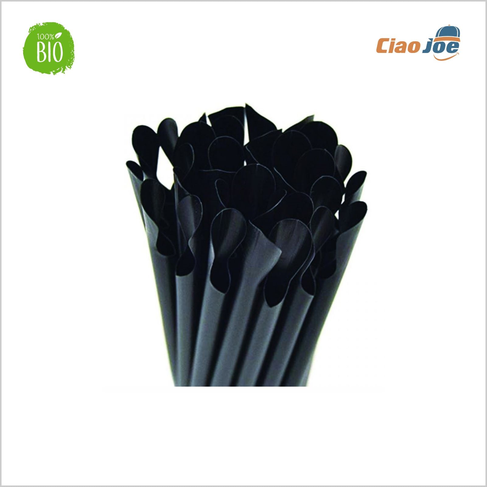 Cannucce con Cucchiaio Nere Bio 20 cm – 200 pz Granita Gelato - Ciao Joe