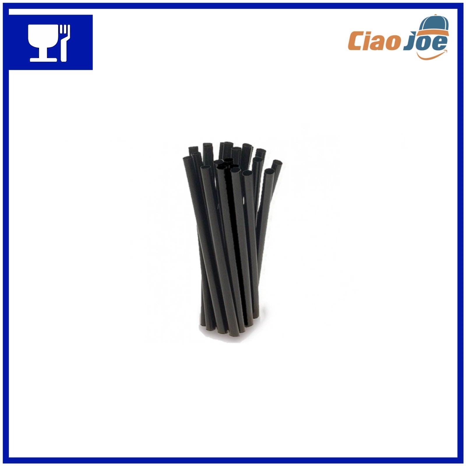Cannucce Nere Cocktail Bar 21 cm – 1000 pz per Aperitivi e Succhi - Ciao Joe