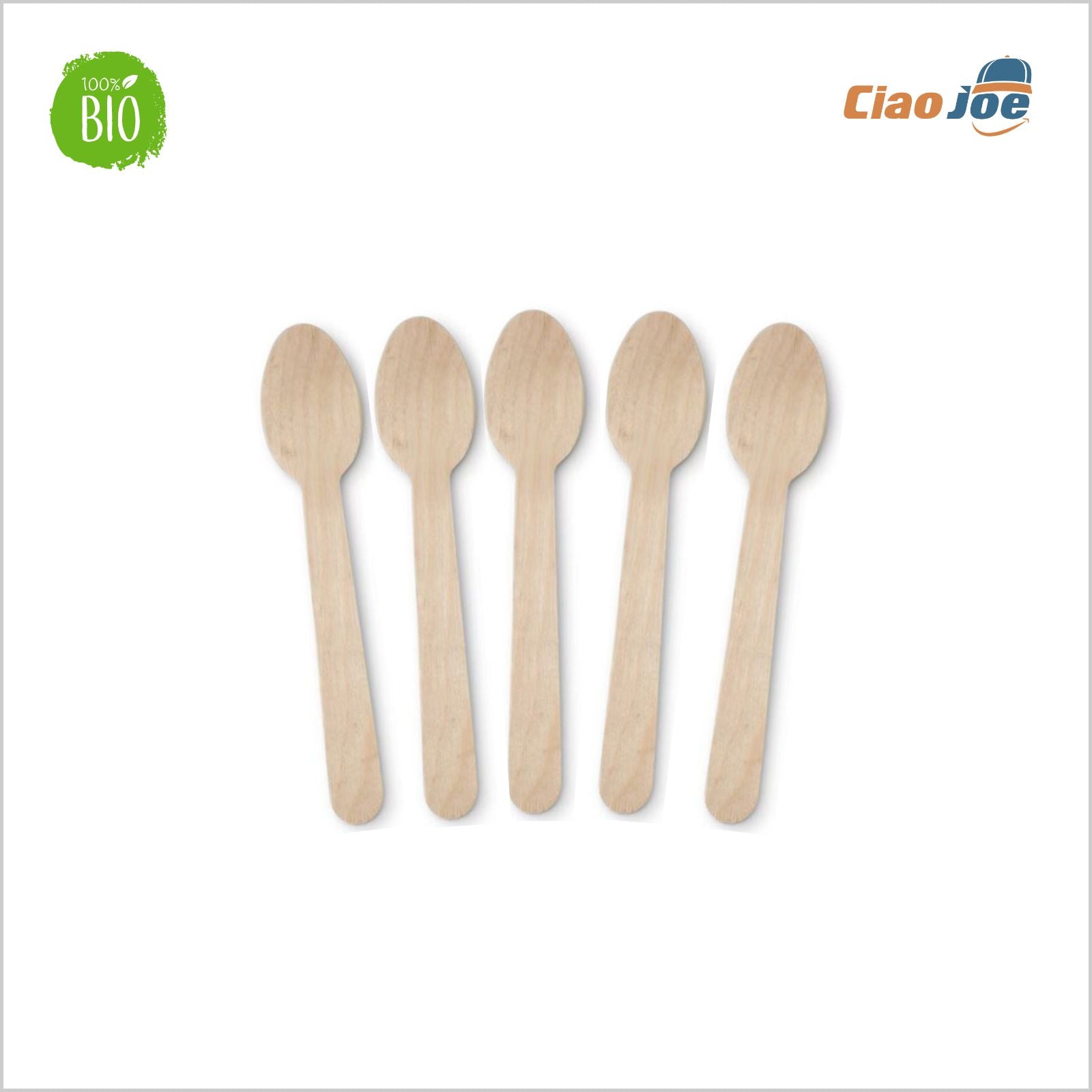 Cucchiai Monouso in Legno Compostabili – 100 pz - Ciao Joe