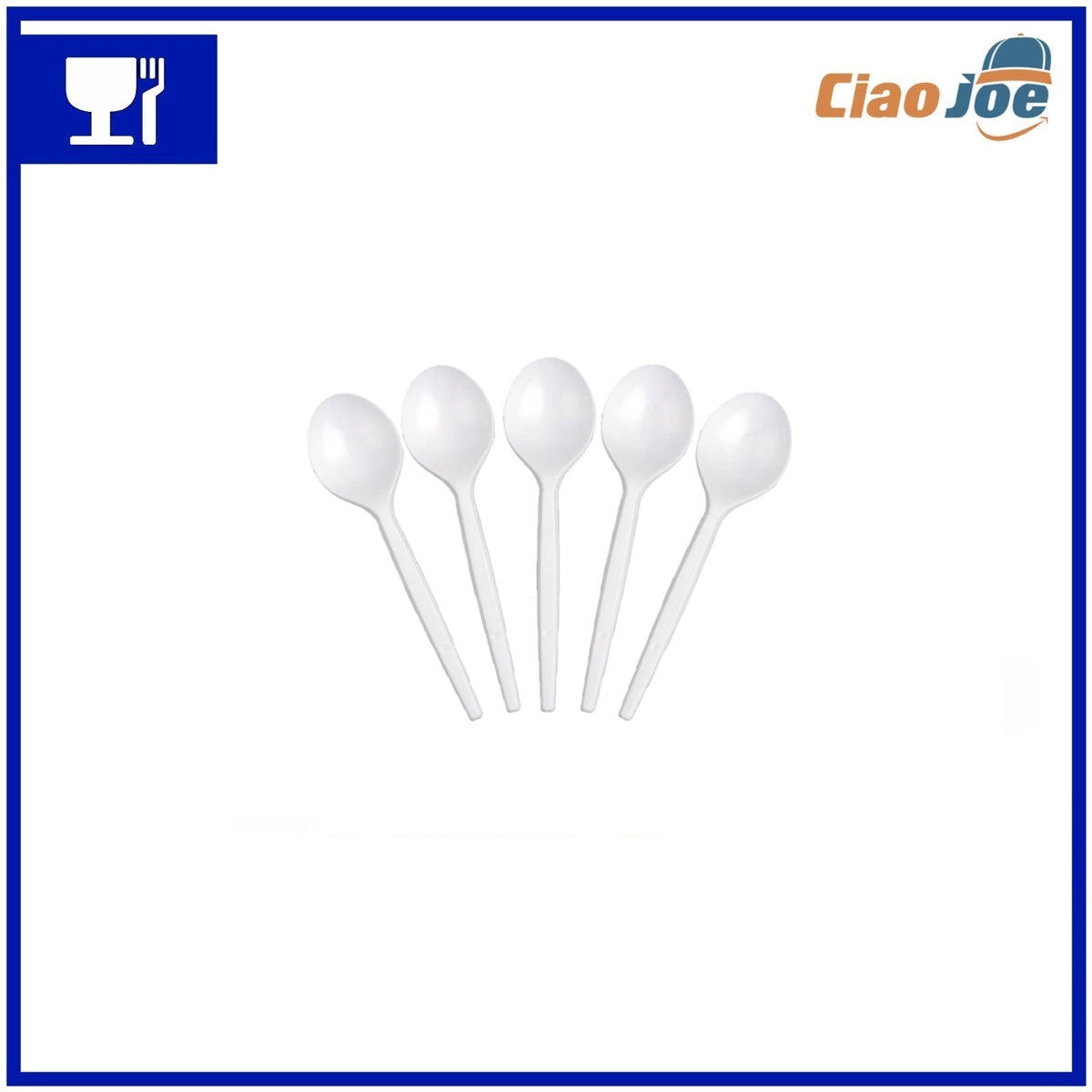 Cucchiaini Plastica Monouso Bianchi Rigidi – 100 pz - Ciao Joe
