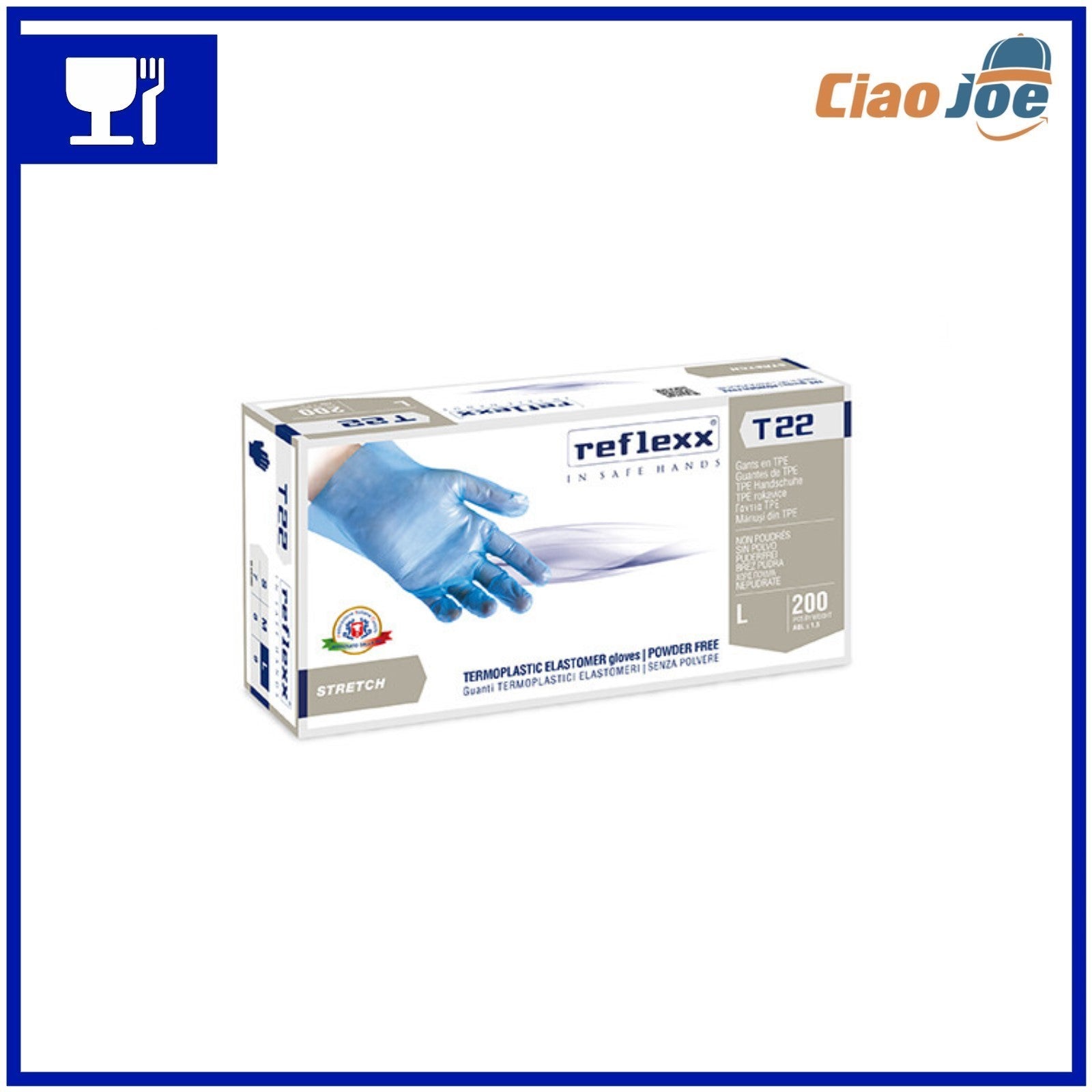 Guanti Monouso TPE Reflexx T22 Taglia M - L – 200 pz - Ciao Joe