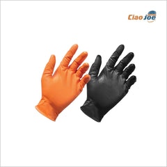 Guanti Nitrile Arancioni/Neri Full Grip – 100/250 pezzi Alta Resistenza - Ciao Joe