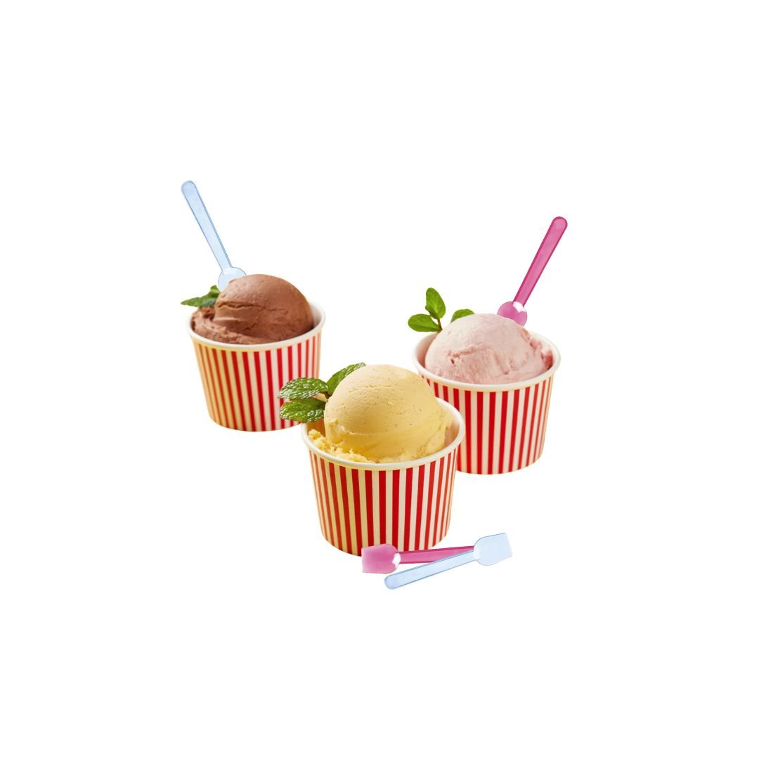 MMvolesy 50 Cucchiai Di Plastica Che Cambiano Colore - Manico Largo, Ideali Per Gelato, Yogurt E Dessert Surgelati - Assortiti - 2