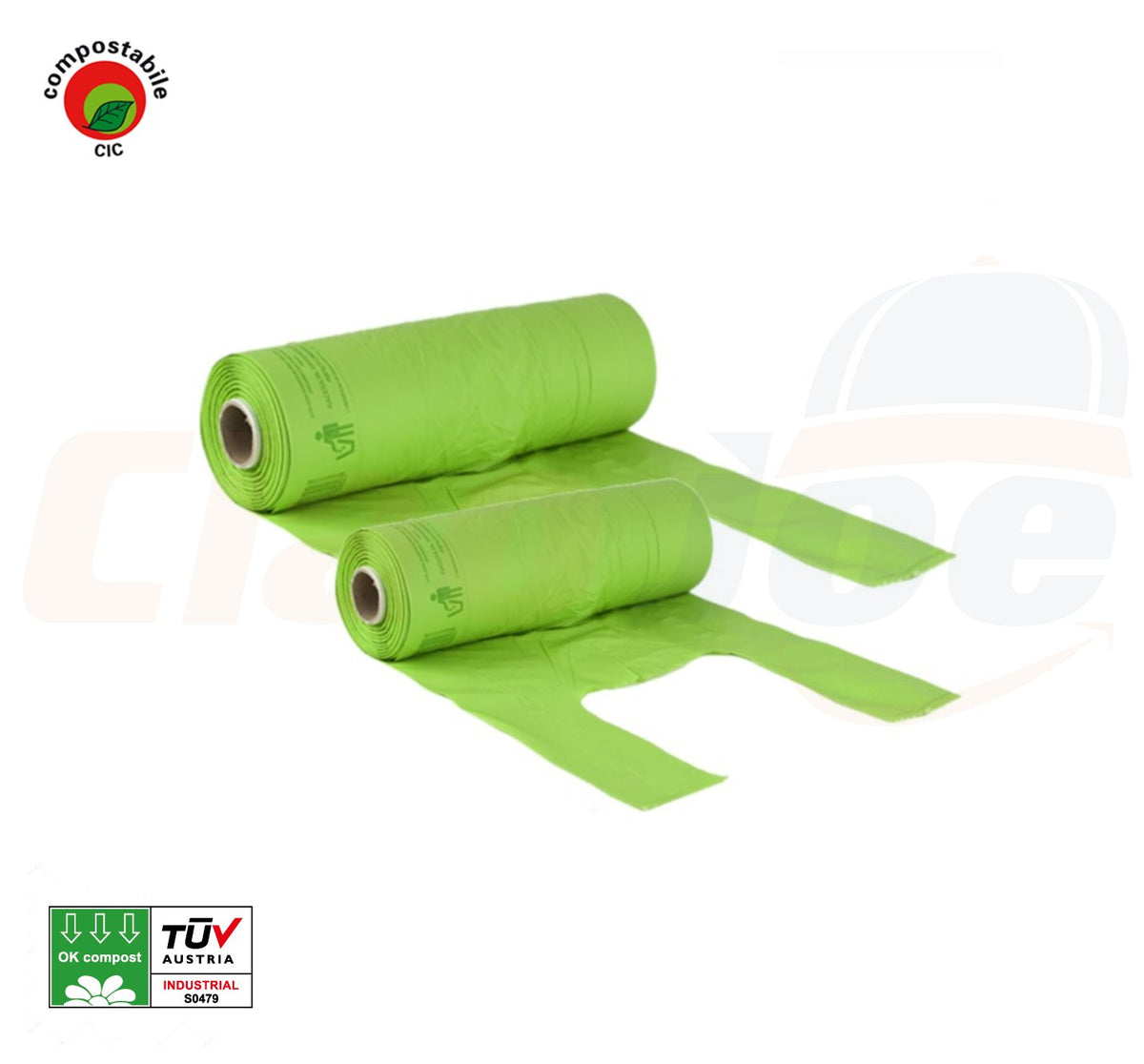 Rotoli shopper biodegradabili 22X50 / 30X60 buste a Rotolo Verde ortofrutta - Ciao Joe