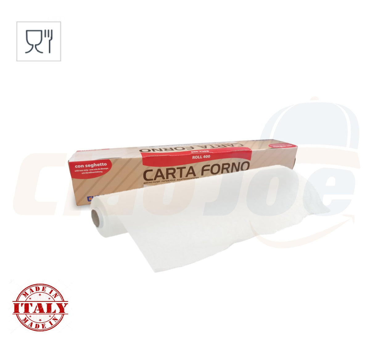 ROTOLO CARTA DA FORNO 50 METRI CON ASTUCCIO 33 CM ANTIADERENTE CON SEGHETTO - Ciao Joe