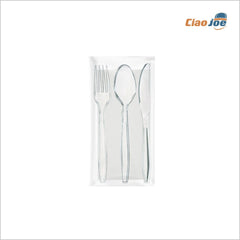 Set Posate Tris Trasparenti Monouso – 500 pz Imbustate - Ciao Joe