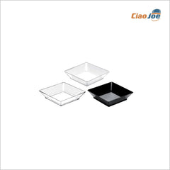 Vassoio Small 45 cc – 65x65 mm, Bianco/Nero/Trasparente per Finger Food Eleganti 25 pz - Ciao Joe